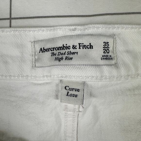 Abercrombie & Fitch Womens 35 White Dad Denim High Rise Curve Love Casual Light - Picture 3 of 11